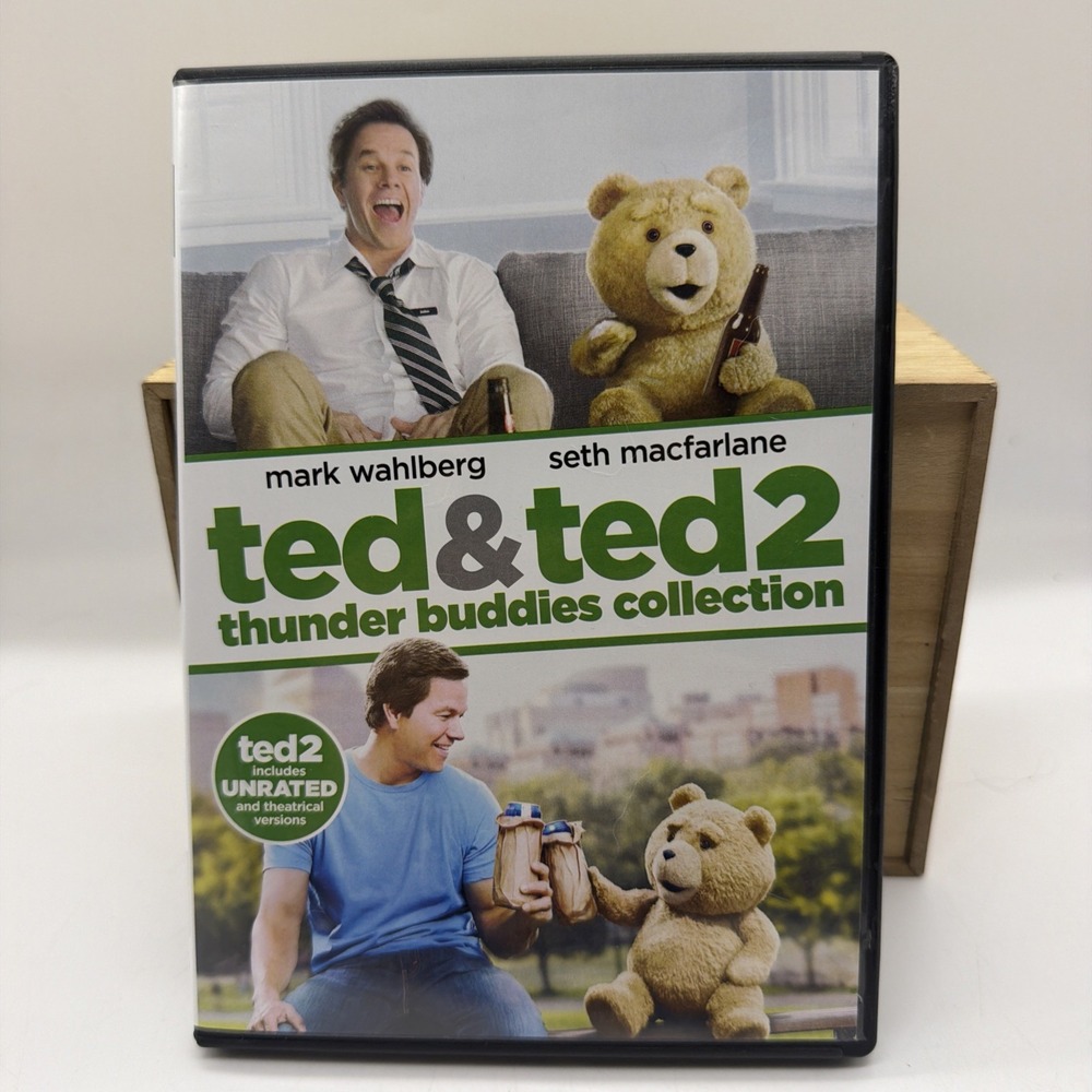 Ted 2-Pack Thunder Buddies Collection DVD Mark Wahlberg Ted 1 & 2 Unrated GUC